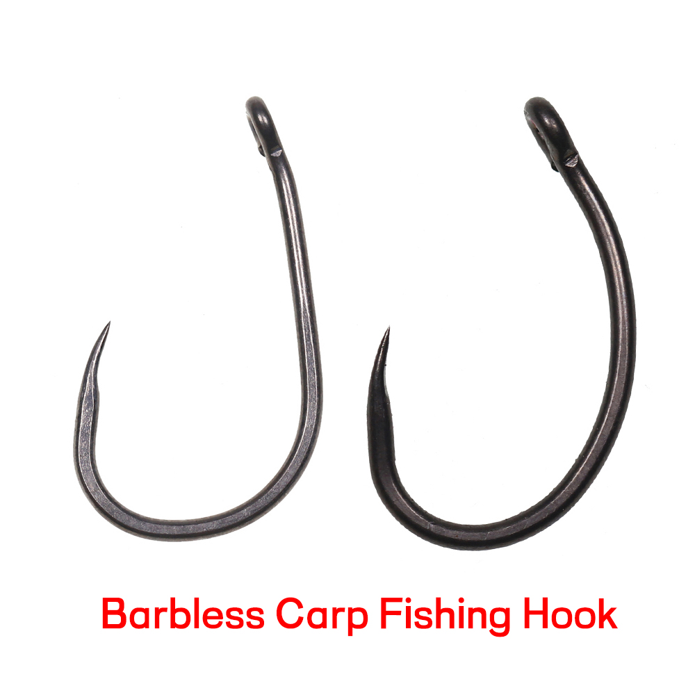 50PCS Matt Black Carp Fishing  - огляд і ціна Fishing Hook Barbless