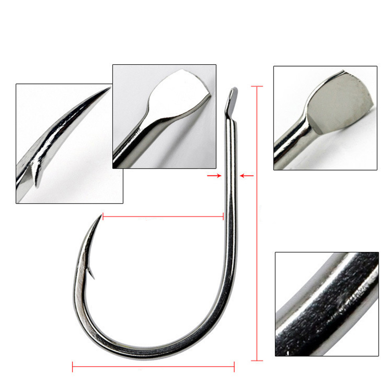 100pcs/Lot 7 Size Barbed Fishi - огляд і ціна Fishing Hook Barbless