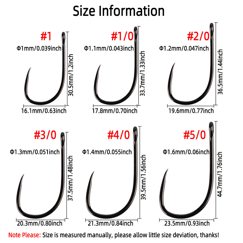 20pcs #1 1/0 2/0 3/0 4/0 5/0 S - огляд і ціна Fishing Hook Barbless